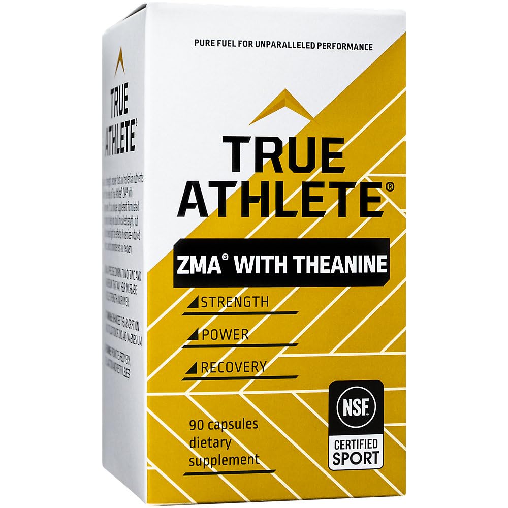 Box on shelf with True Athlete ZMA with Theanine signaling pro-grade quality