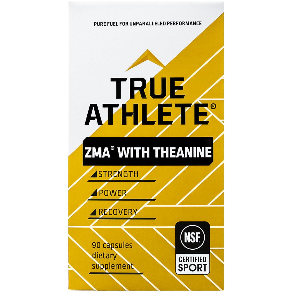 Gym bag scene with True Athlete ZMA with Theanine bottle for on-the-go recovery