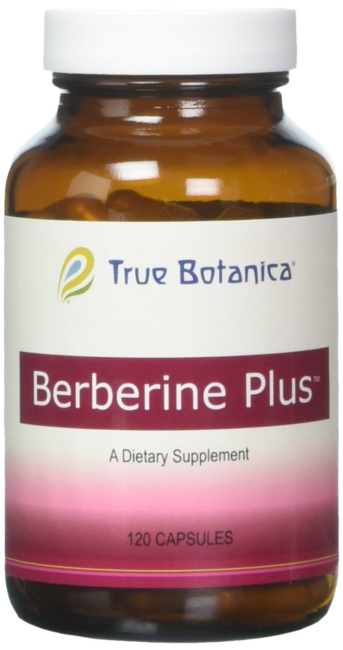 True Botanica Berberine Plus bottle showing easy-to-swallow vegetarian capsules for daily support.