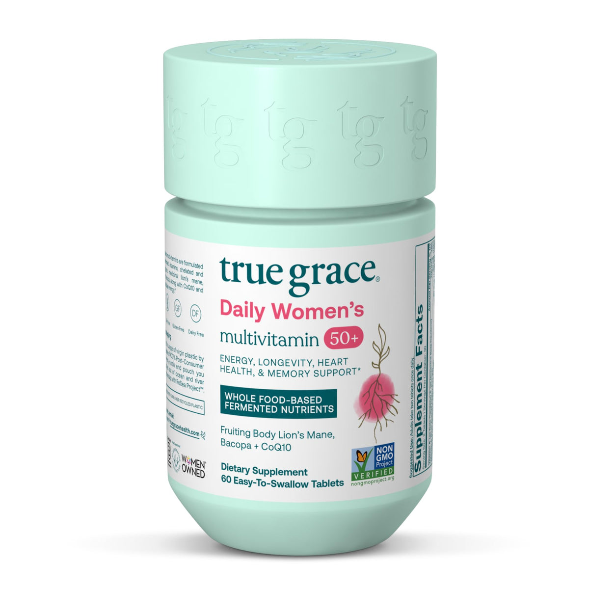 True Grace Daily Multivitamin 50+ bottle shown for daily wellness and routine.
