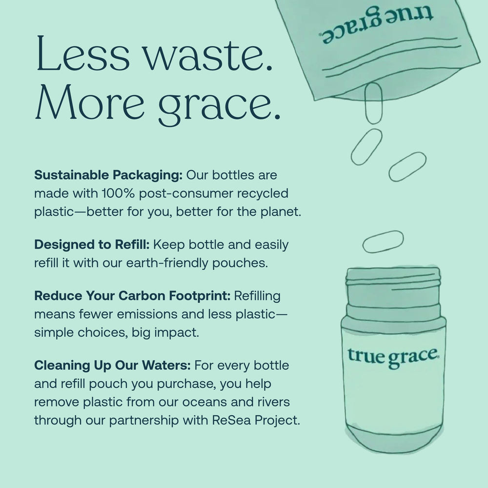 True Grace Daily Women’s Multivitamin 50+ vegan gluten-free label signals allergen-friendly option