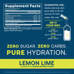 True Grace ElectroMag Lemon Lime stick-pack contents highlighting electrolyte blend for endurance.
