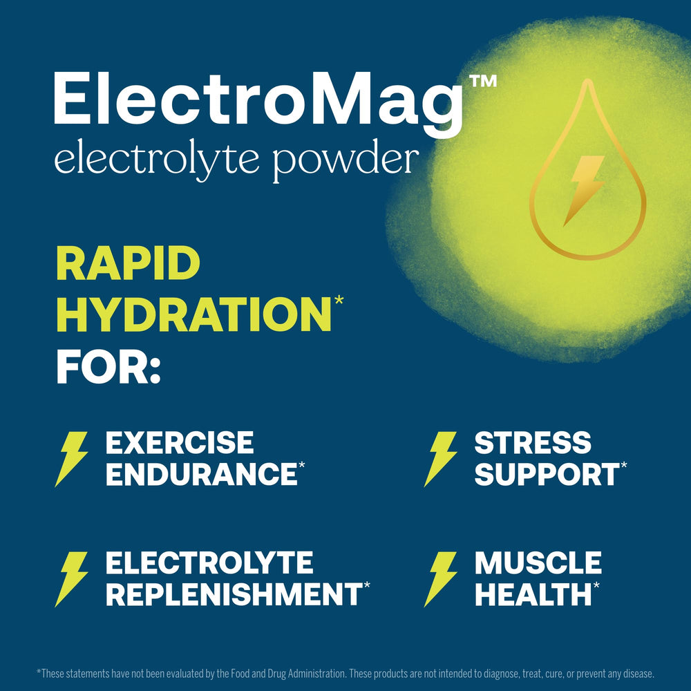 True Grace ElectroMag Lemon Lime stick pack dissolving in water for refreshing training sessions.