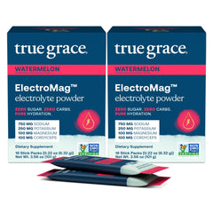 True Grace ElectroMag Watermelon stick packs for refreshing workout hydration.