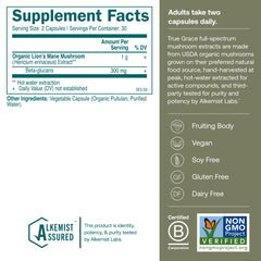 True Grace Lion's Mane capsules closeup emphasizing natural texture and quality ingredients