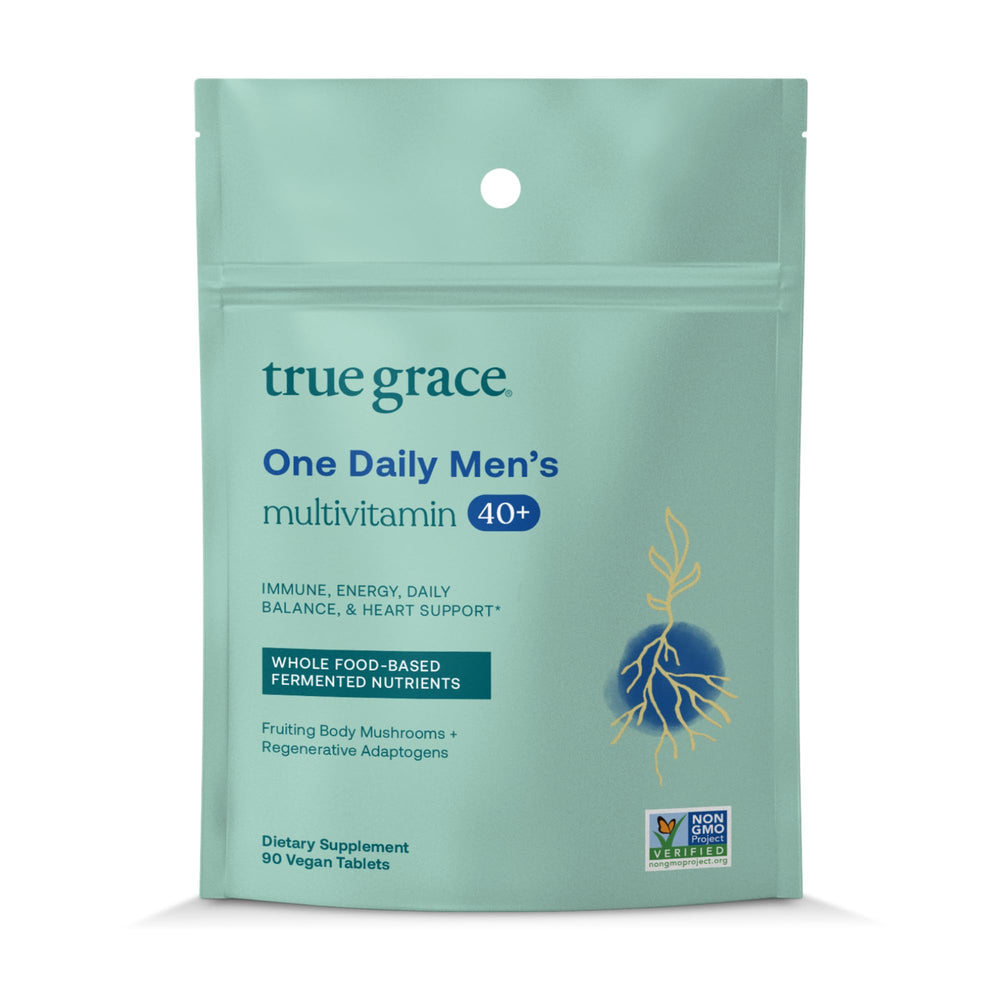 True Grace men's 40+ multivitamin bottle for daily wellness