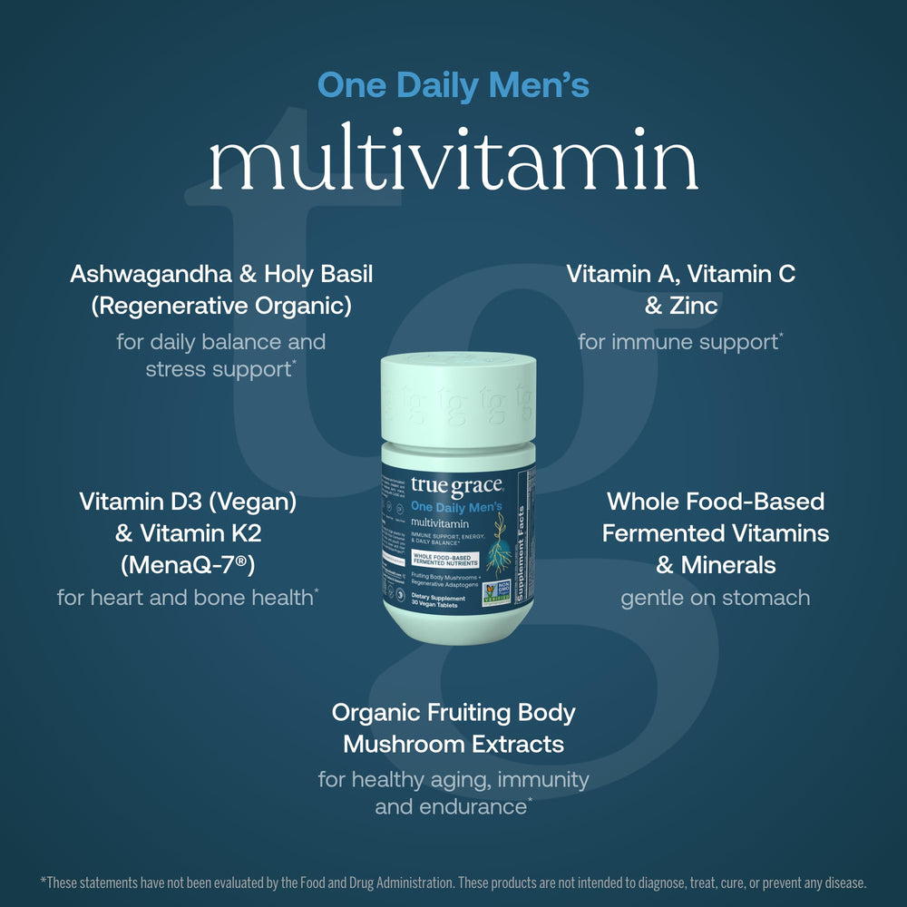 True Grace tablet close-up highlighting chelated minerals