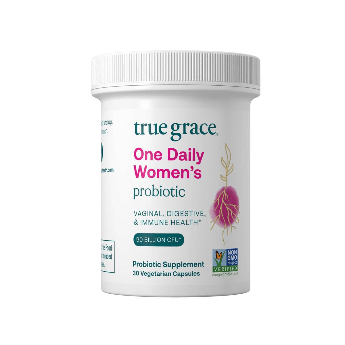 True Grace One Daily Women’s Probiotic bottle for digestive support