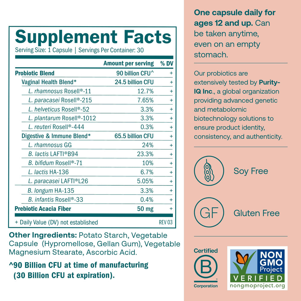 True Grace probiotic capsules illustrating daily use and dosage