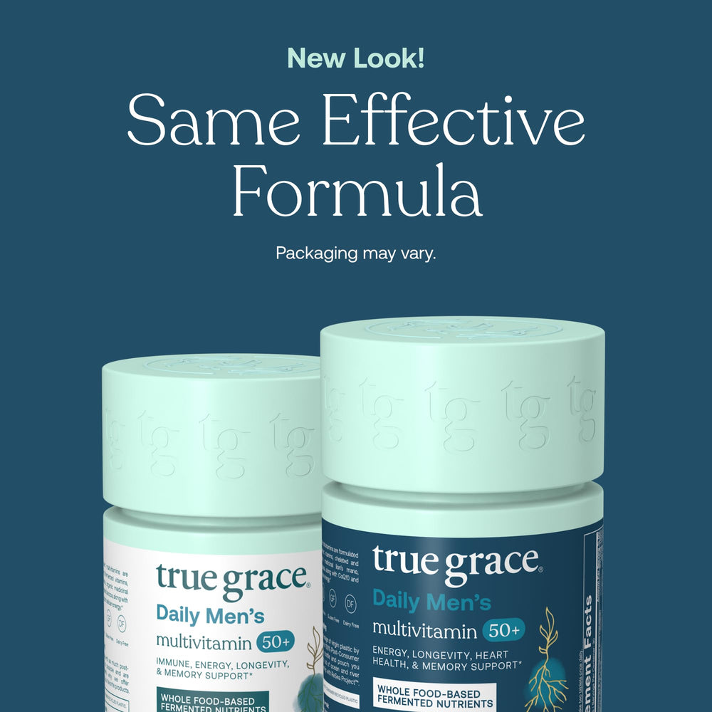 Refill pouch option for True Grace Daily Multivitamin packaging.