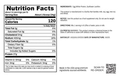 True Nutrition egg white protein powder scoop; precise servings for workouts.
