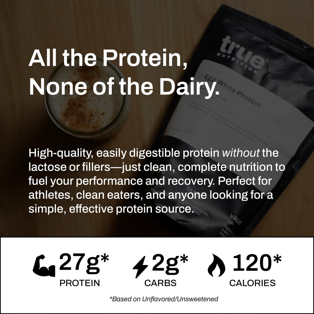 Shaker cup with True Nutrition egg white protein shake; smooth texture.