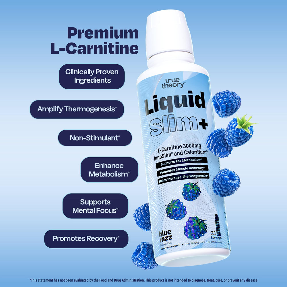 True Theory Liquid Slim blue razz flavor in glass appeals to taste-first users