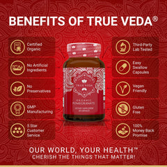True Veda pomegranate capsules close-up highlighting potent, easy daily supplementation