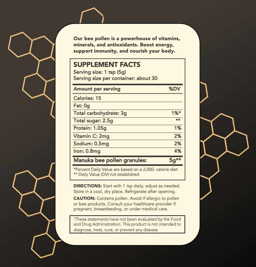 Truebee Bee Pollen Granules in a bowl, paleo-friendly topping option