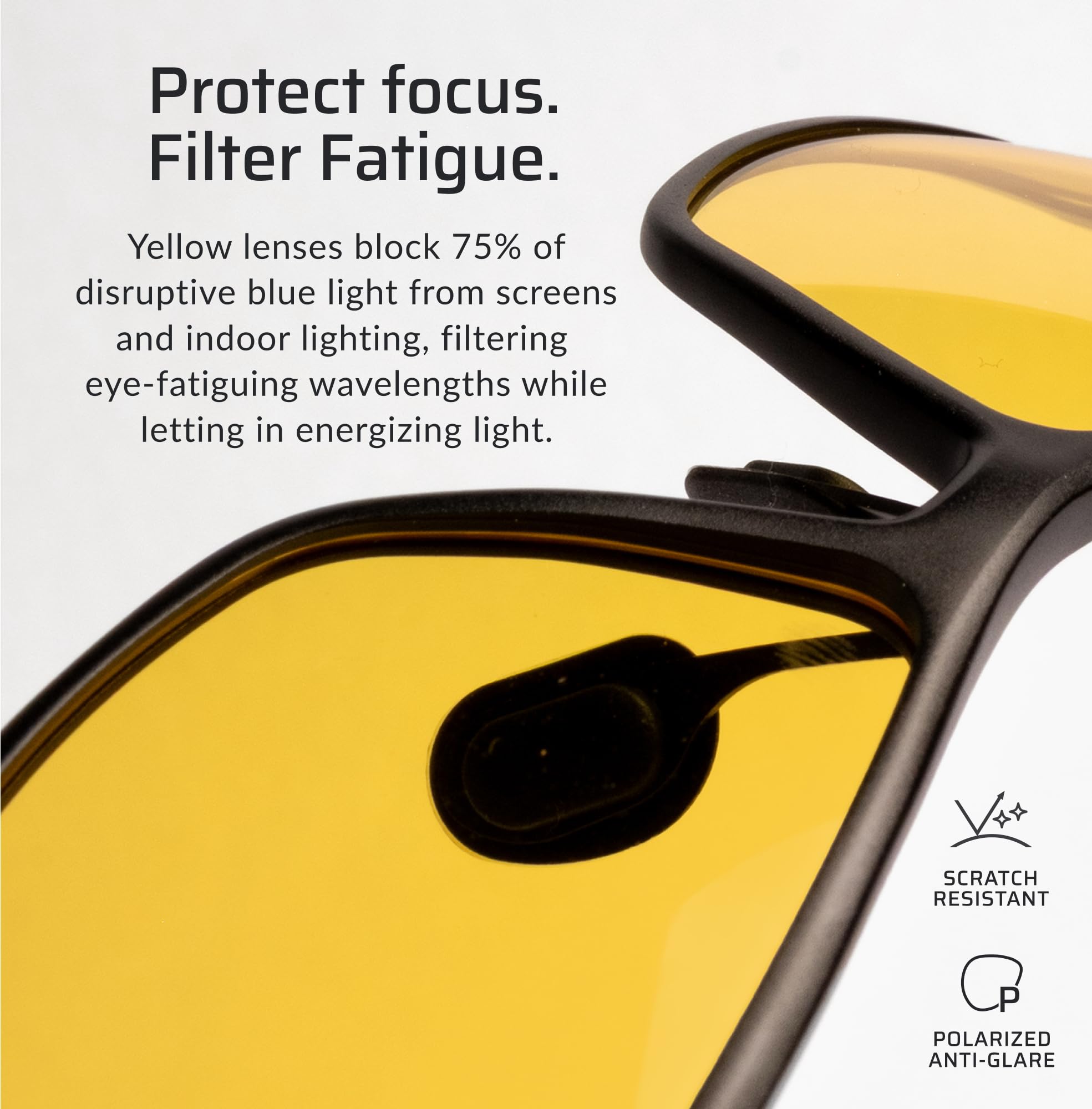 TrueDark Daylights Amber Elite glasses nose pads offering adjustable, comfortable fit