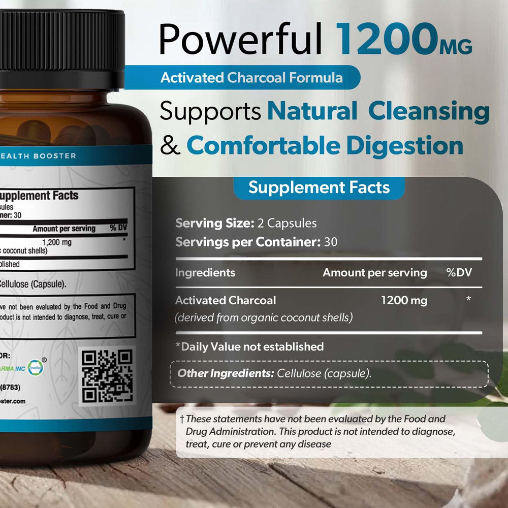 TRUEMED carbón orgánico de cascaras de coco para limpieza intestinal.