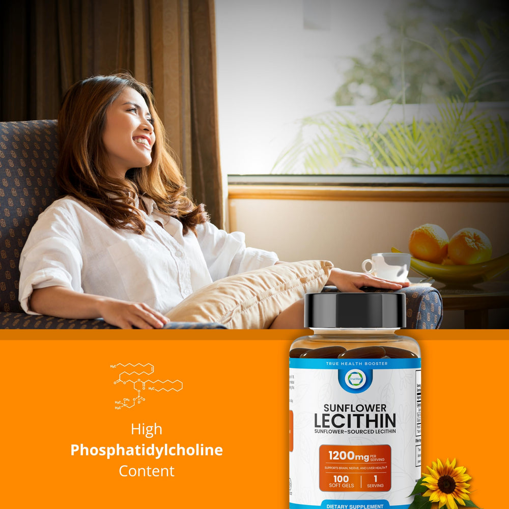 TRUEMED softgels pouring into hand suggesting easy daily intake