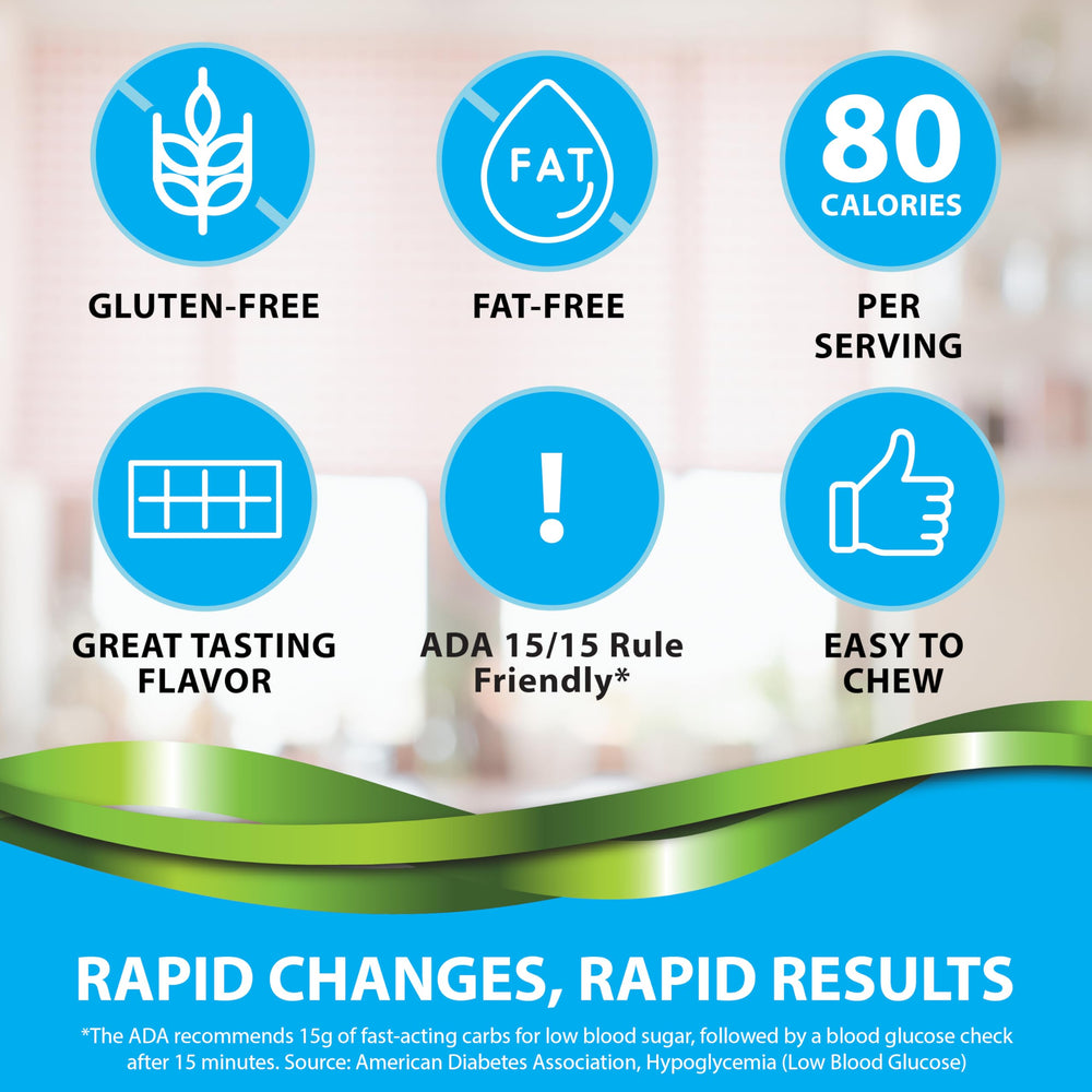 TRUEplus gluten-free and fat-free label on glucose tablets.