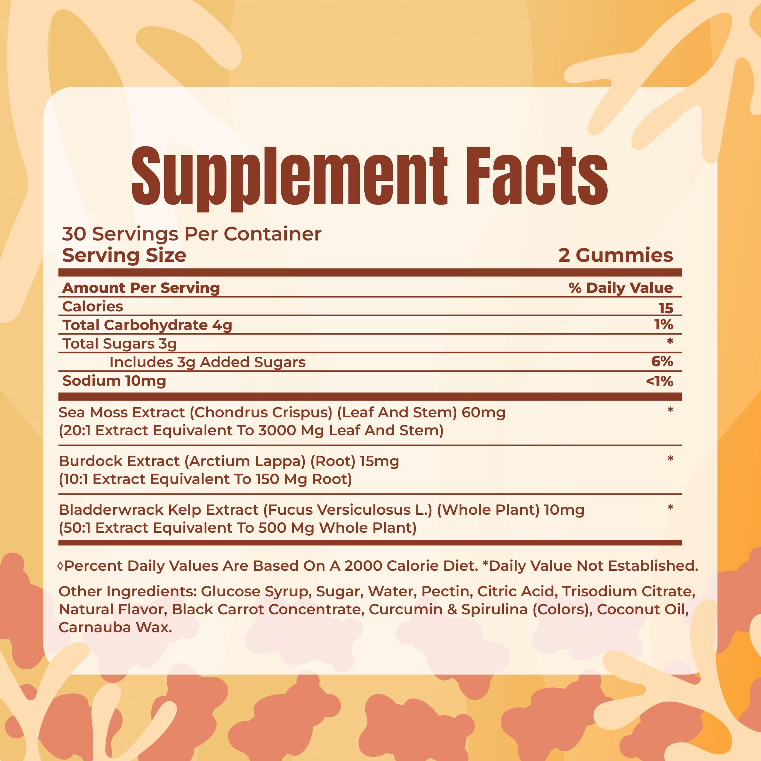 TrueSeaMoss Gummies bottle close-up emphasizes fruity flavor and easy daily intake for health