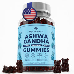 TrueSeaMoss gummies bottle closeup, featuring fruity flavor and easy daily enjoyment.