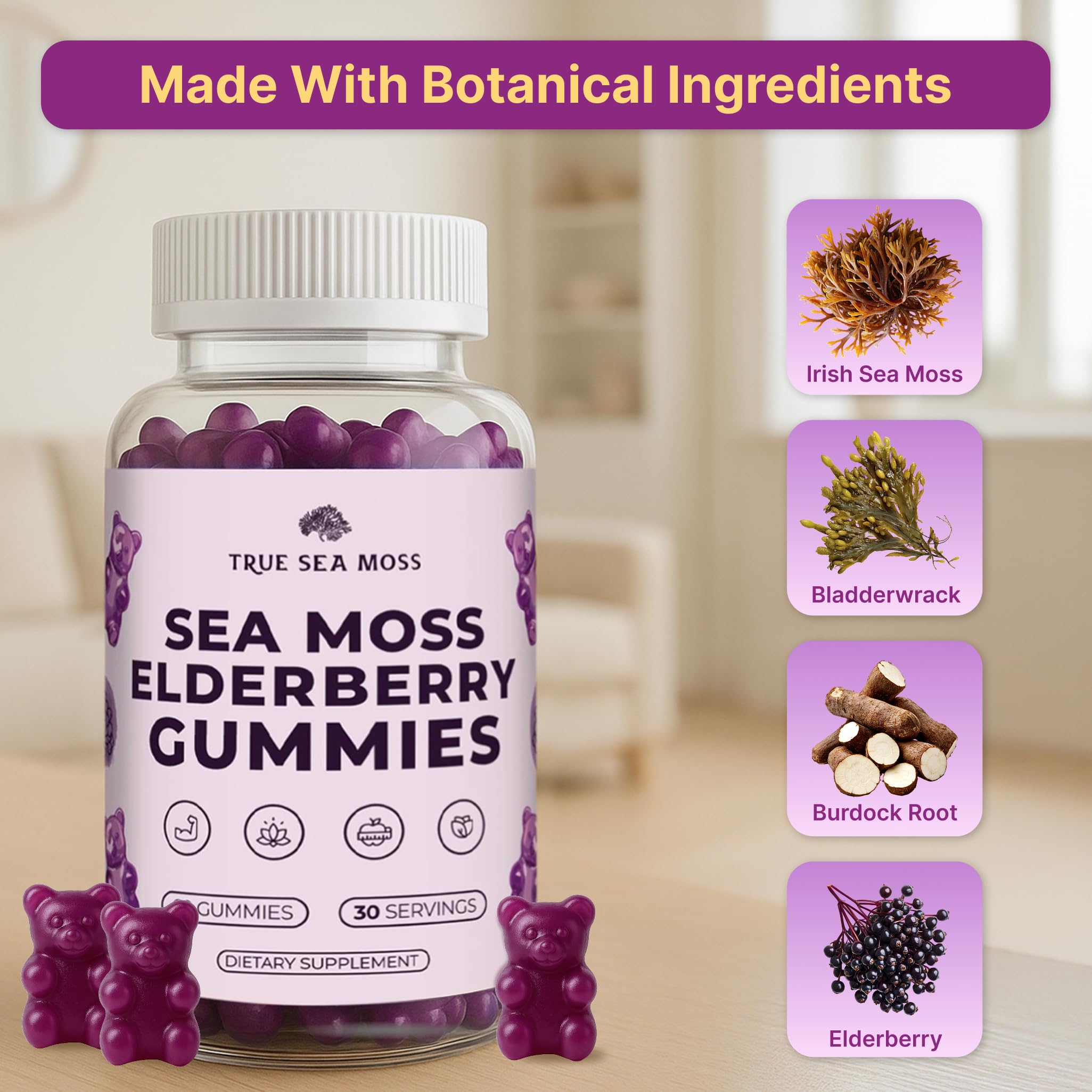 TrueSeaMoss gummies chewable form ideal for kids and adults to take comfortably.