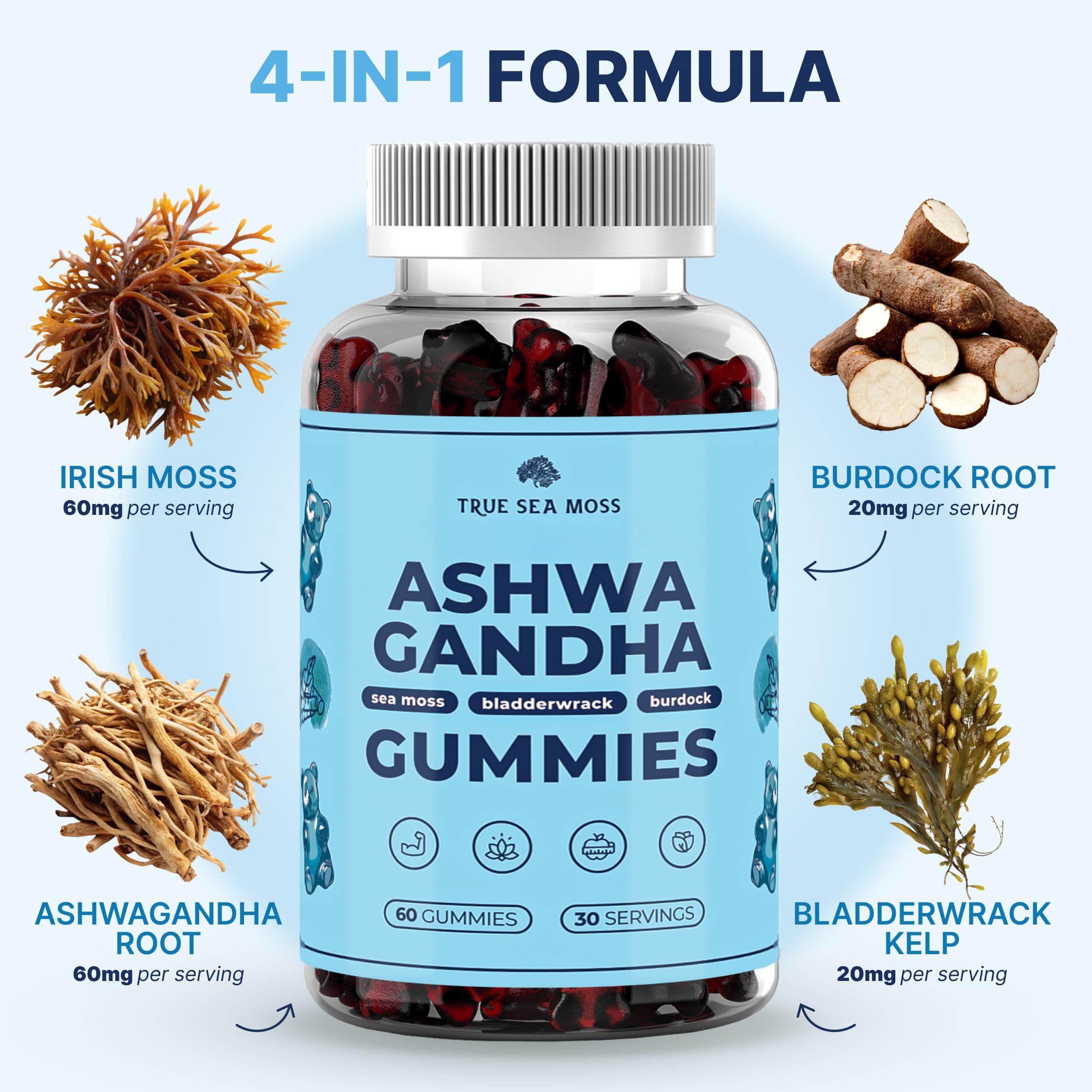 TrueSeaMoss gummies for kids and adults, demonstrating versatile usage.