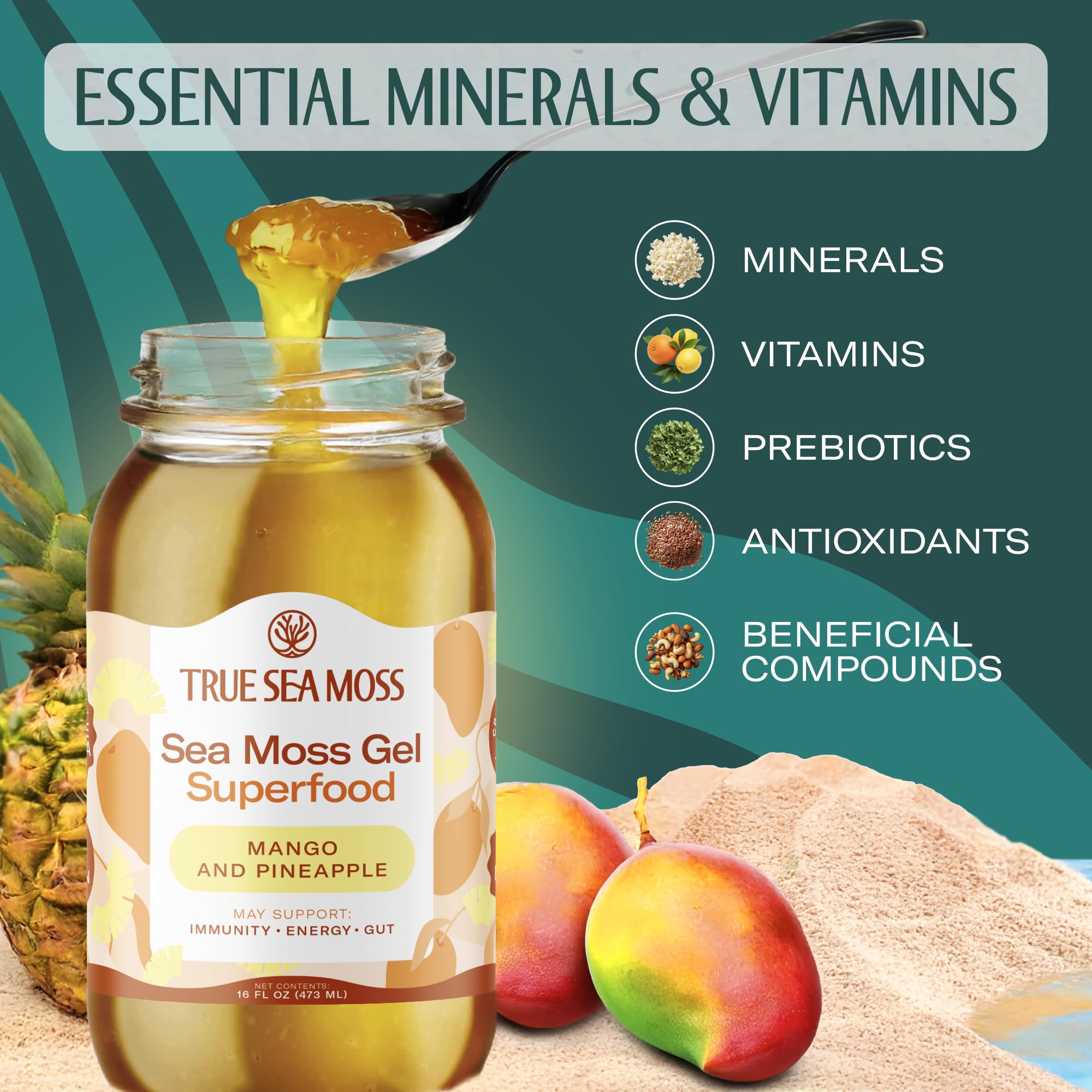 TrueSeaMoss USA-made gel in jar highlighting quality
