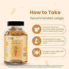 TruHeight Kids Appetite Booster Gummies close-up, illustrating digestive-support properties with fiber and enzymes.