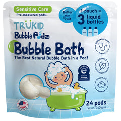 TruKid Bubble Podz creates rich, gentle bubbles for kids’ bath time.