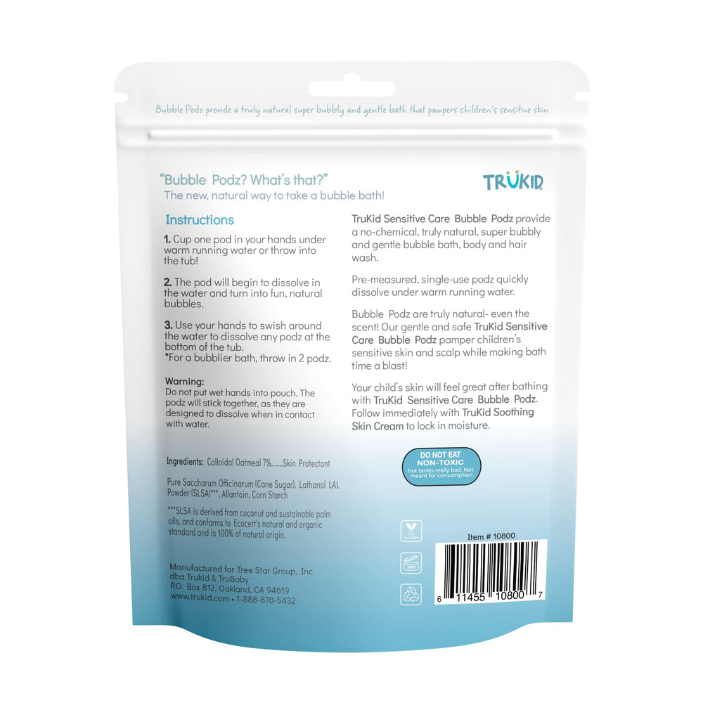 TruKid Bubble Podz gentle care for daily bath routines.
