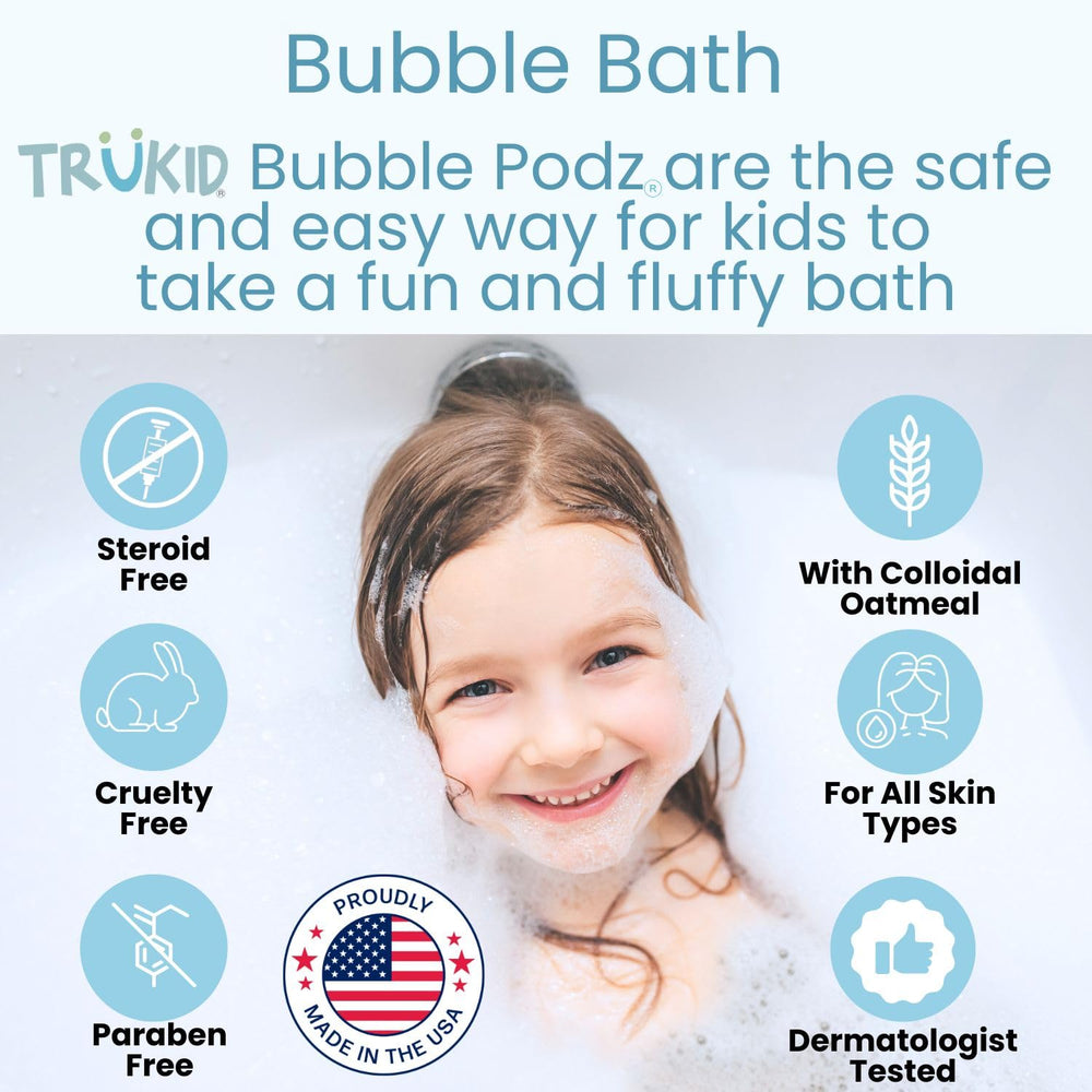 TruKid Bubble Podz is NEA-accepted for eczema-prone skin.