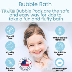 TruKid Bubble Podz is NEA-accepted for eczema-prone skin.