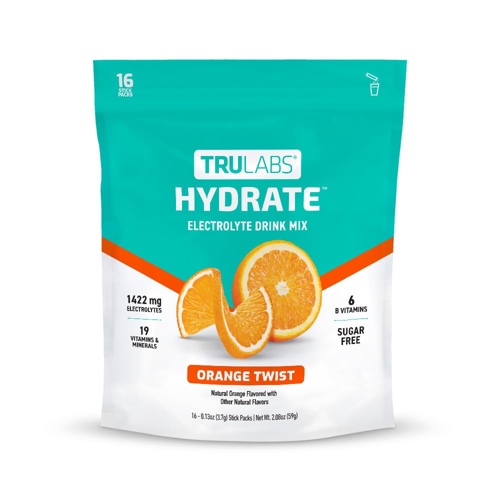TRULABS Hydrate Orange Twist bottle with on-the-go hydration in mind