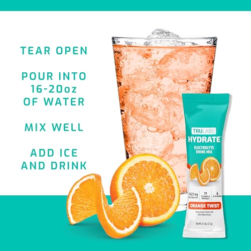 Hydrate Orange Twist label showing electrolytes and vitamins