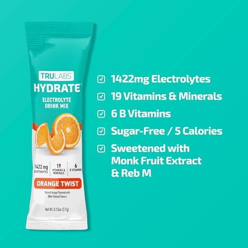 TRULABS Hydrate Orange Twist packets ready to mix