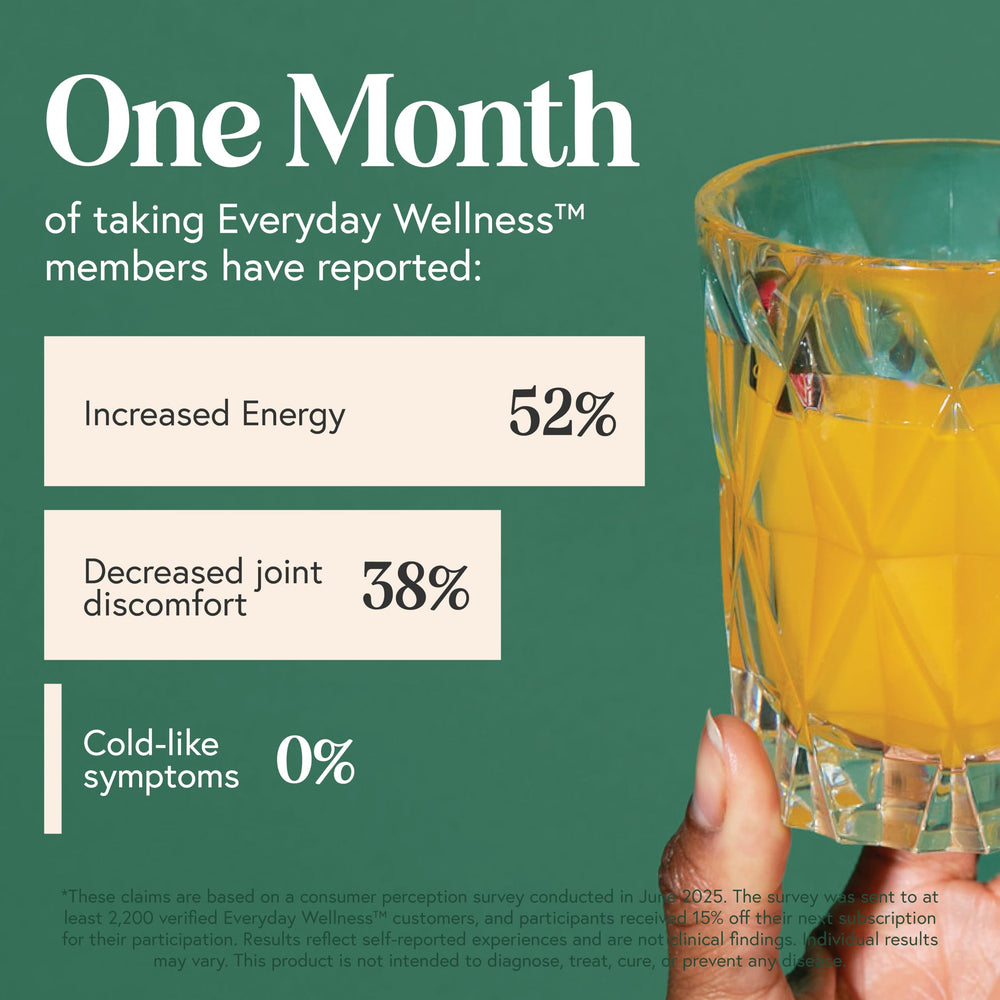 TRULEAN Everyday Wellness Shot turmeric-ginger powder poured into a cup for a golden, zesty sip