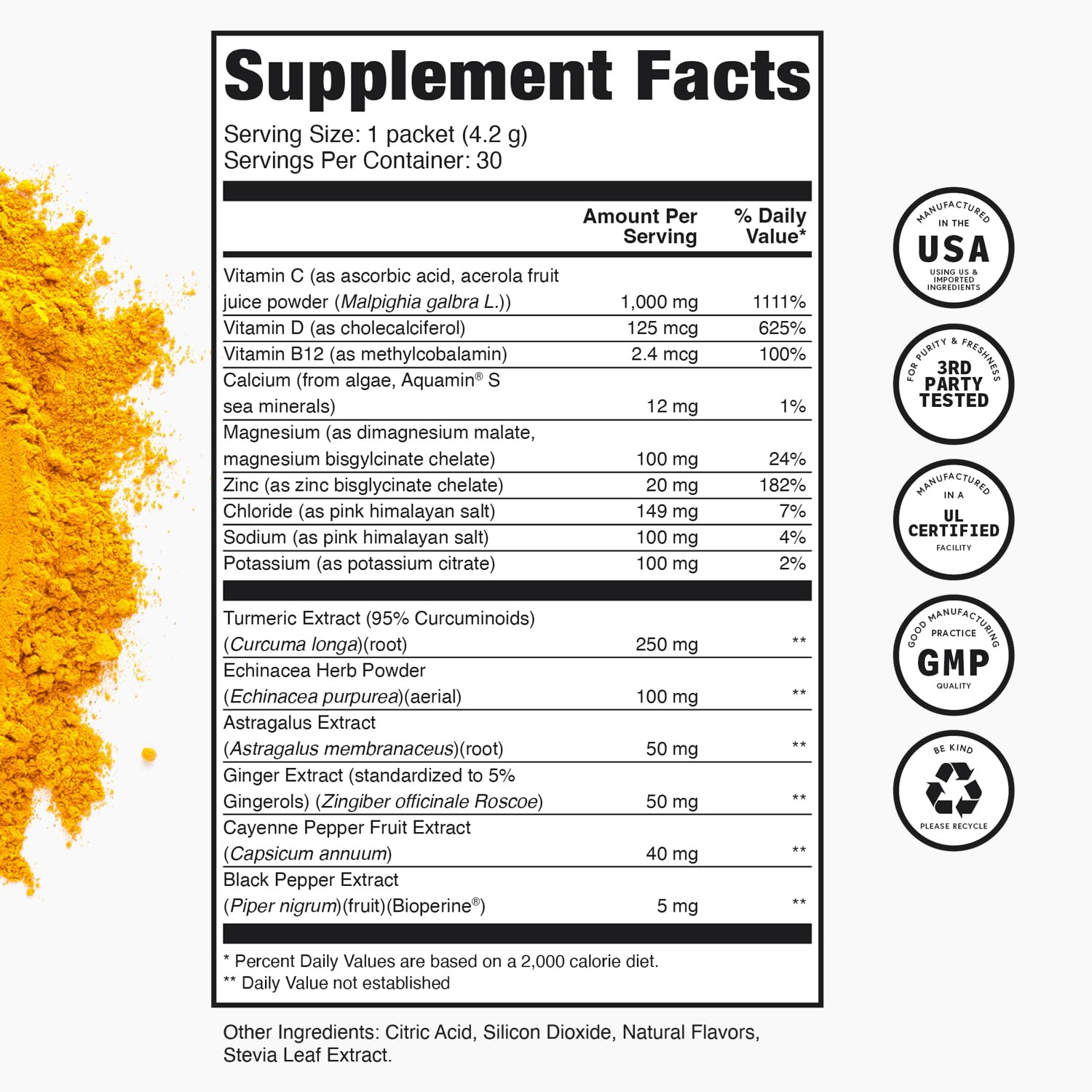 TRULEAN Everyday Wellness Shot vitamin C 1000mg citrus packets ready to mix for immune support