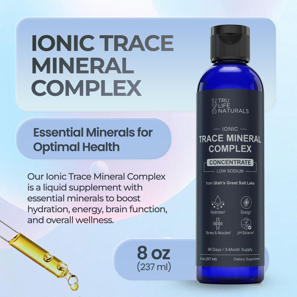 TRULIFE NATURALS Trace Mineral Complex closeup of the mineral ingredients chart