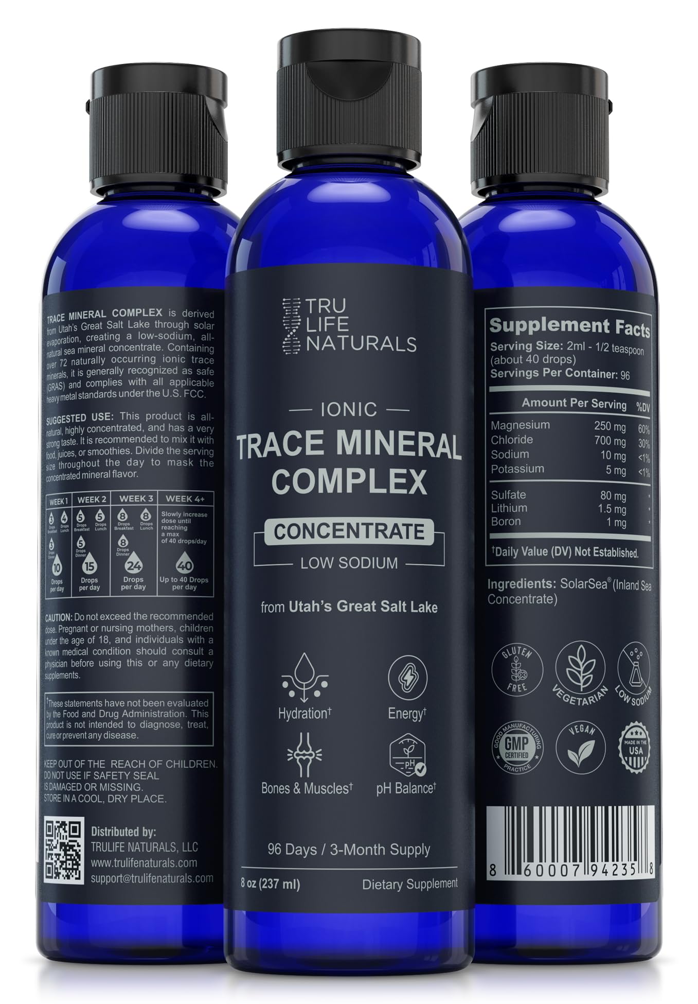 TRULIFE NATURALS Trace Mineral Complex pour stream ideal for easy mixing into water