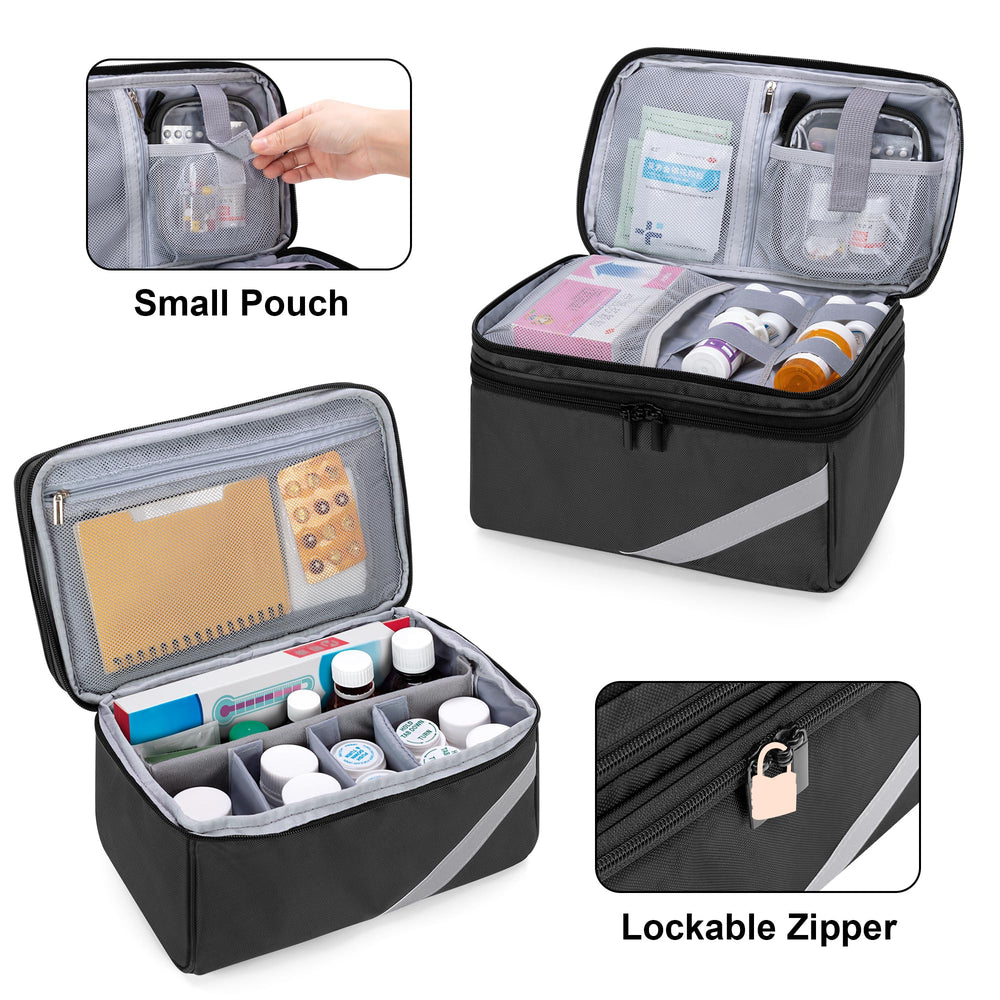 Trunab double-layer design separates daily meds from travel supplies.