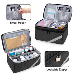 Trunab double-layer design separates daily meds from travel supplies.