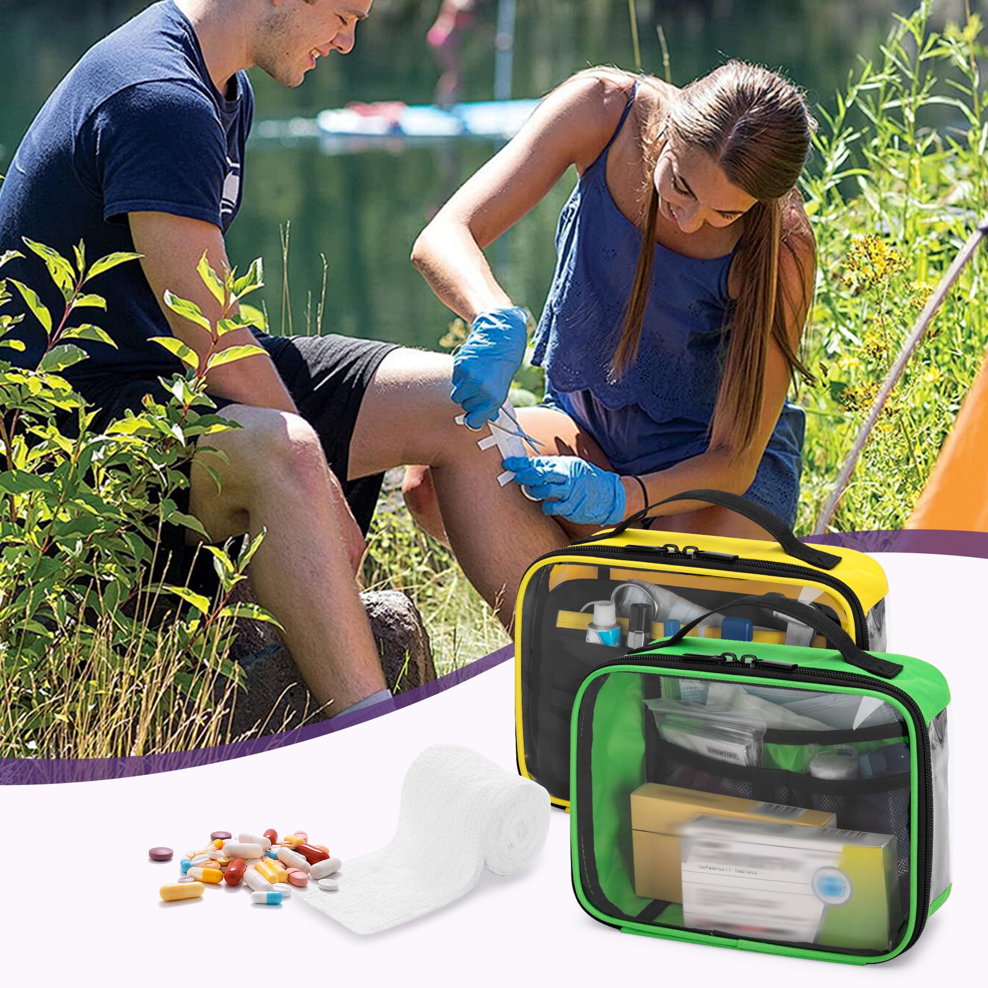 Trunab first aid bag organized set ready for home, car, or outdoor use.