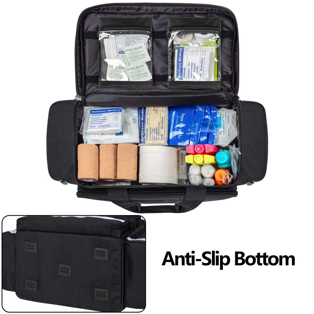 Trunab first aid bag side and back pockets store extra supplies