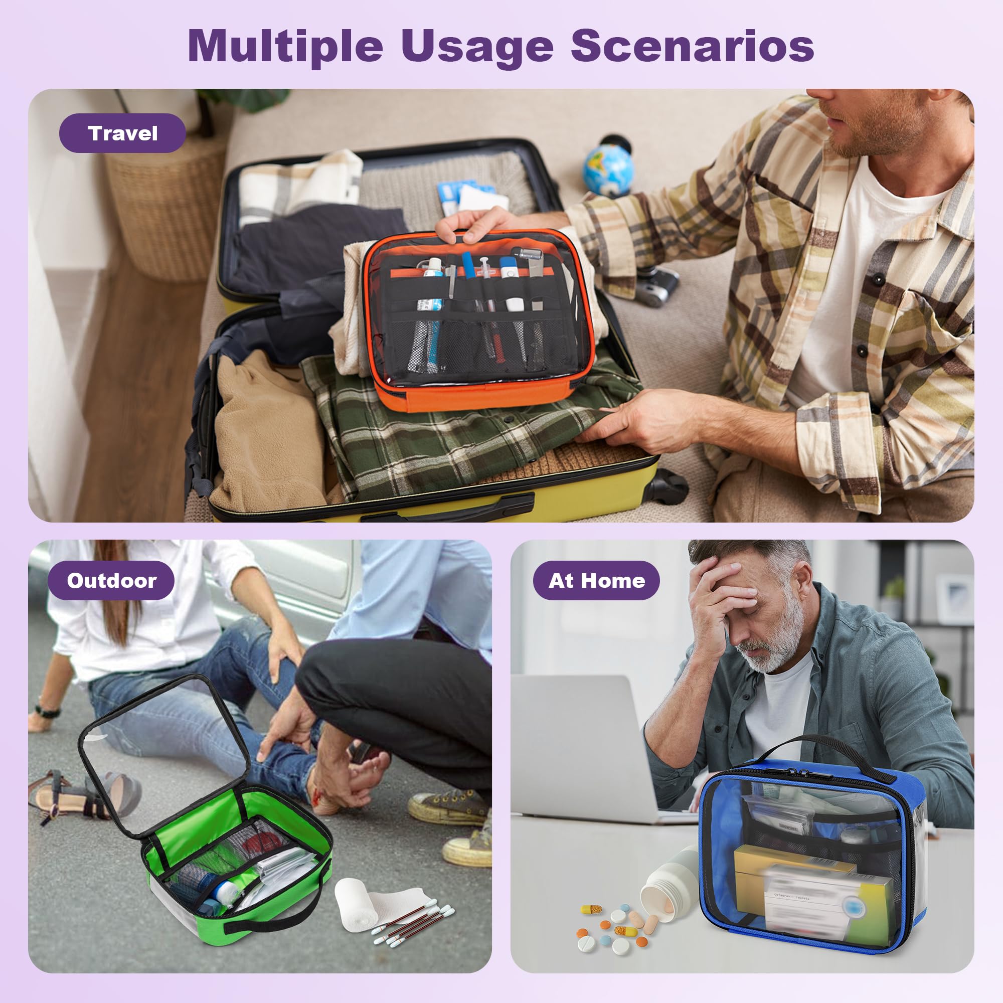 Trunab first aid bag side label slot for easy content labeling.
