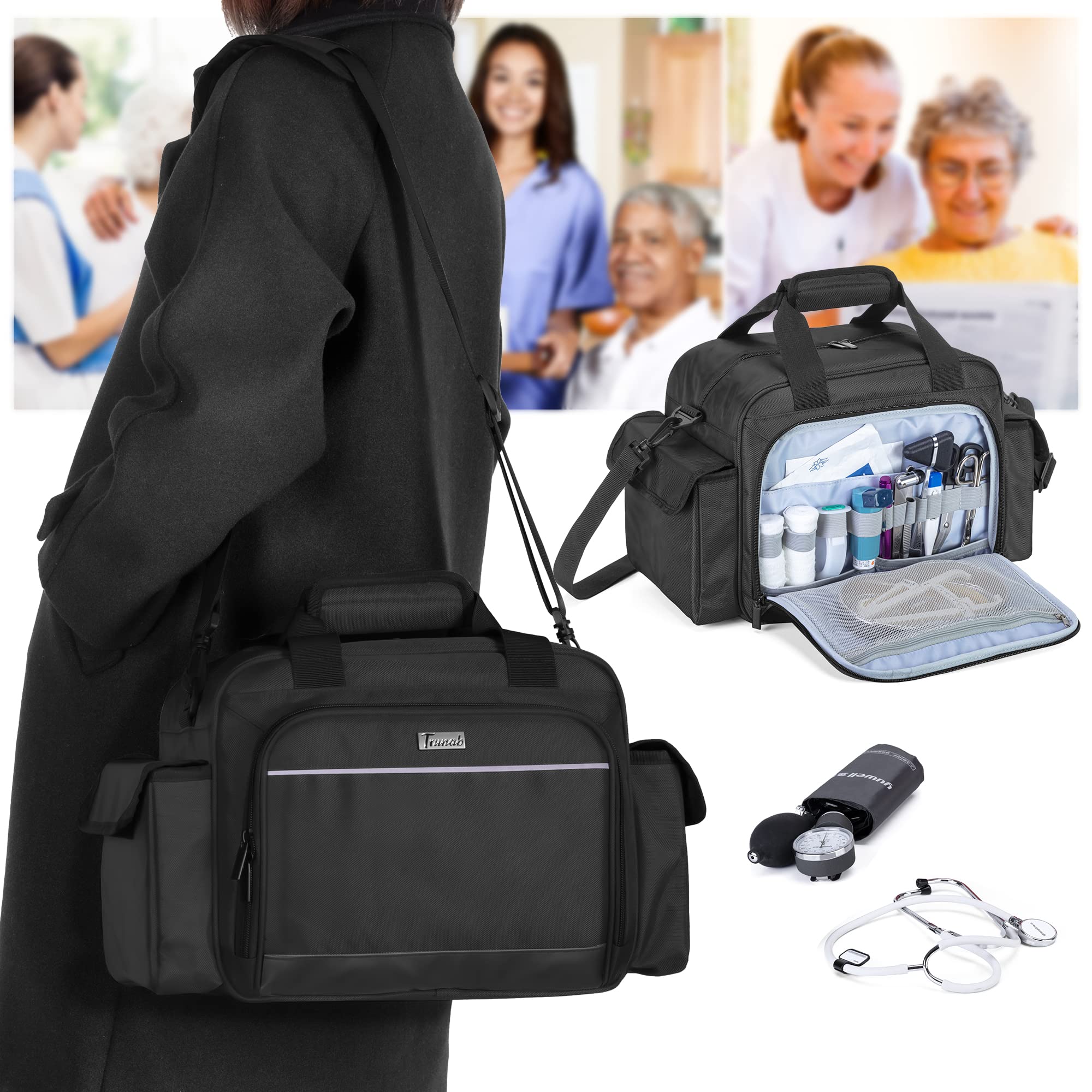 Trunab Home Health Nurse Bag in use during home visits for organization