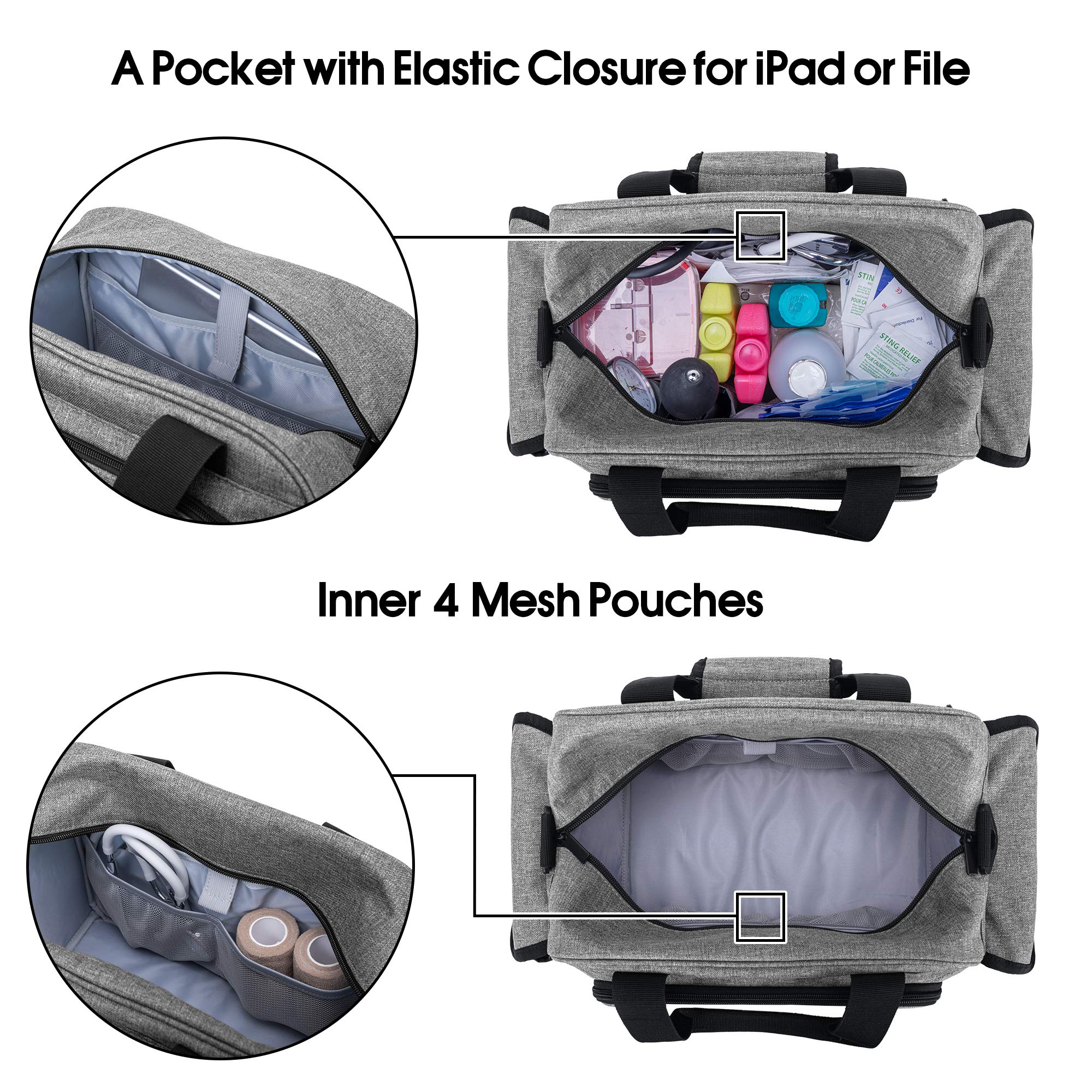 Trunab nurse bag back ID window for instant recognition in emergencies.