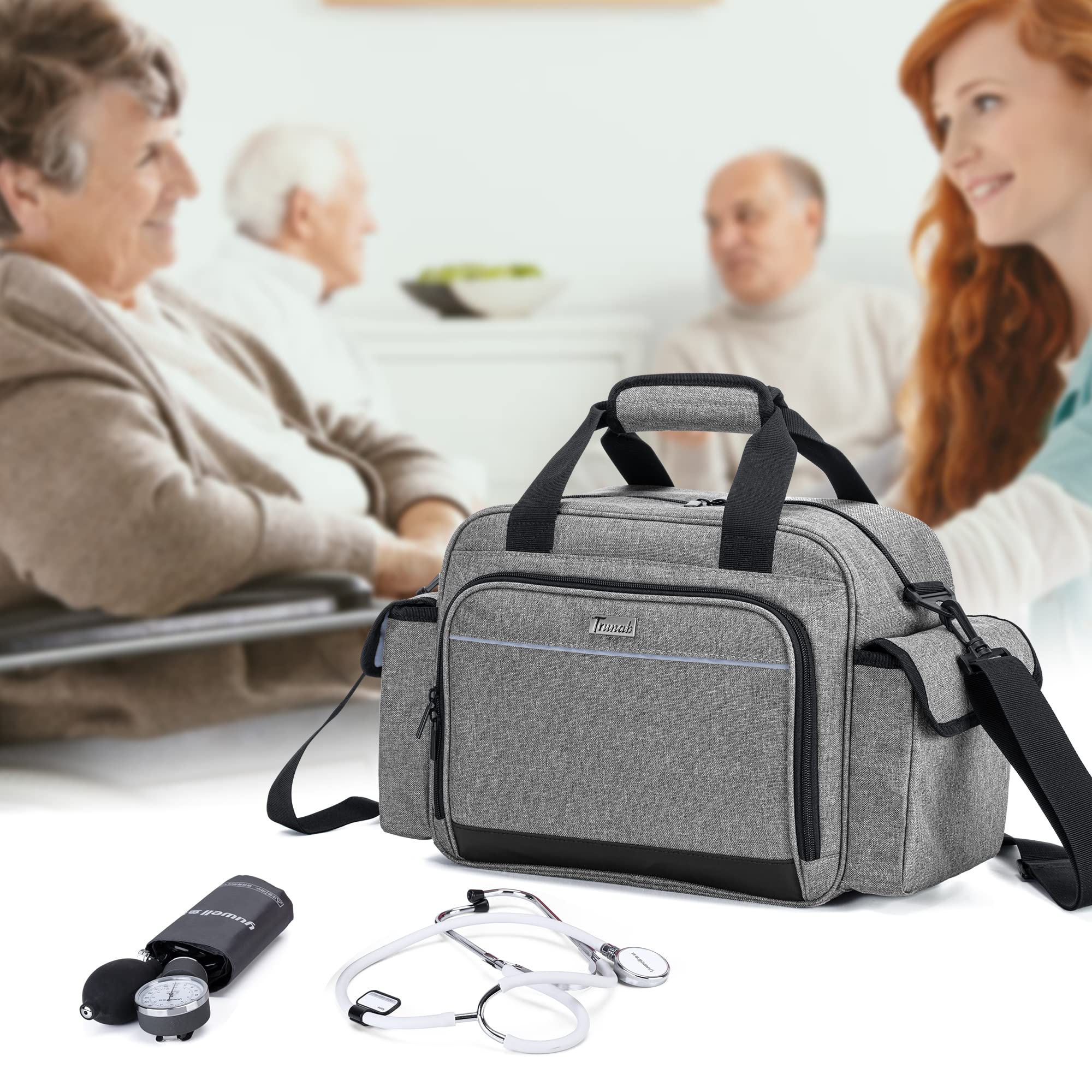 Trunab nurse bag durable carrying handle for quick grab.