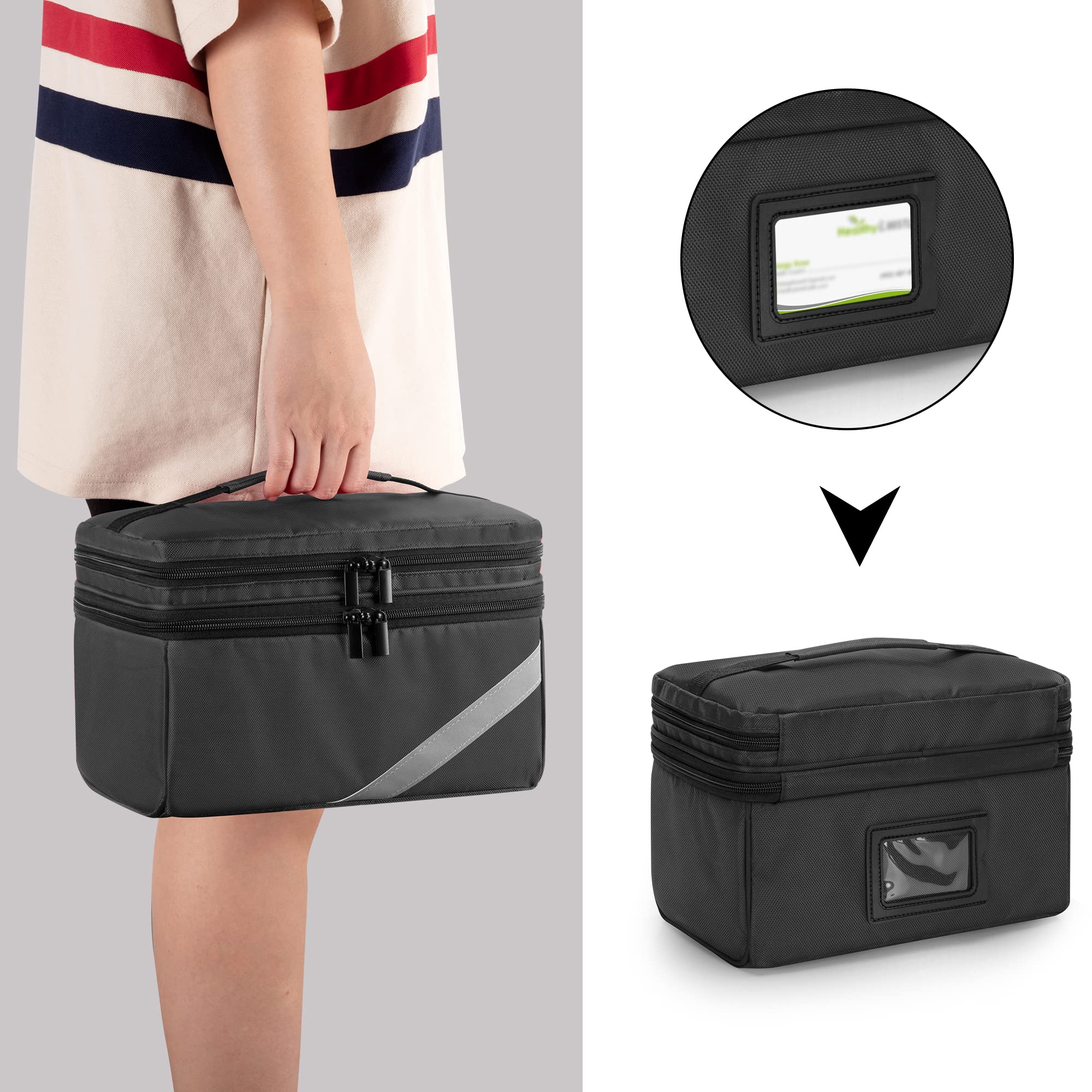 Trunab compact home and travel box with 10.6 by 7.1 by 6.7 inch dimensions.