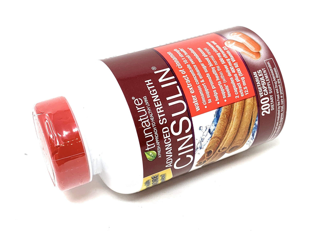 TruNature CinSulin ingredient panel suggests cinnamon minerals for daily balance